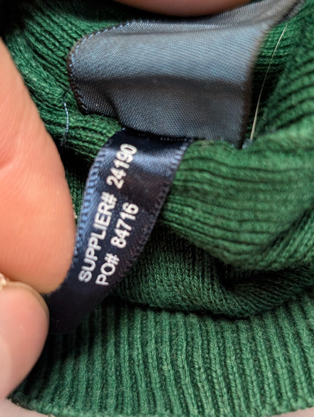 Pull Fin Polo Ralph Lauren Vert Col V Taille XL 100% Coton Pima | 542WSR