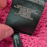 Pull femme LAUREN Ralph Lauren lin coton rose fuchsia maille L