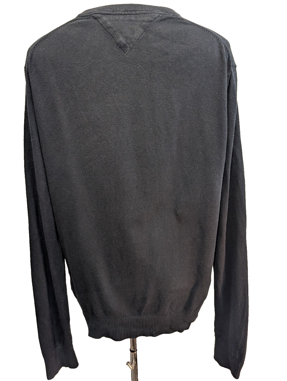 Pull Tommy Hilfiger Homme Col V Noir Coton et Cachemire - Taille XXL