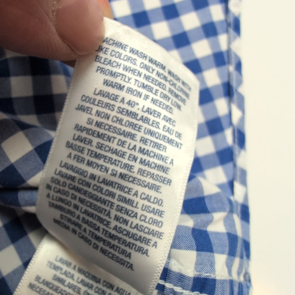 Chemise Ralph Lauren Garçon Junior XL 18/20 Carreaux Bleu Logo Rose