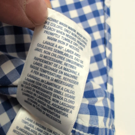 Chemise Ralph Lauren Garçon Junior XL 18/20 Carreaux Bleu Logo Rose