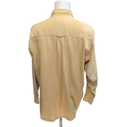 Chemise Eddie Bauer Jaune Vintage Manches Longues 100% Coton Taille M Large