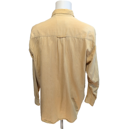 Chemise Eddie Bauer Jaune Vintage Manches Longues 100% Coton Taille M Large