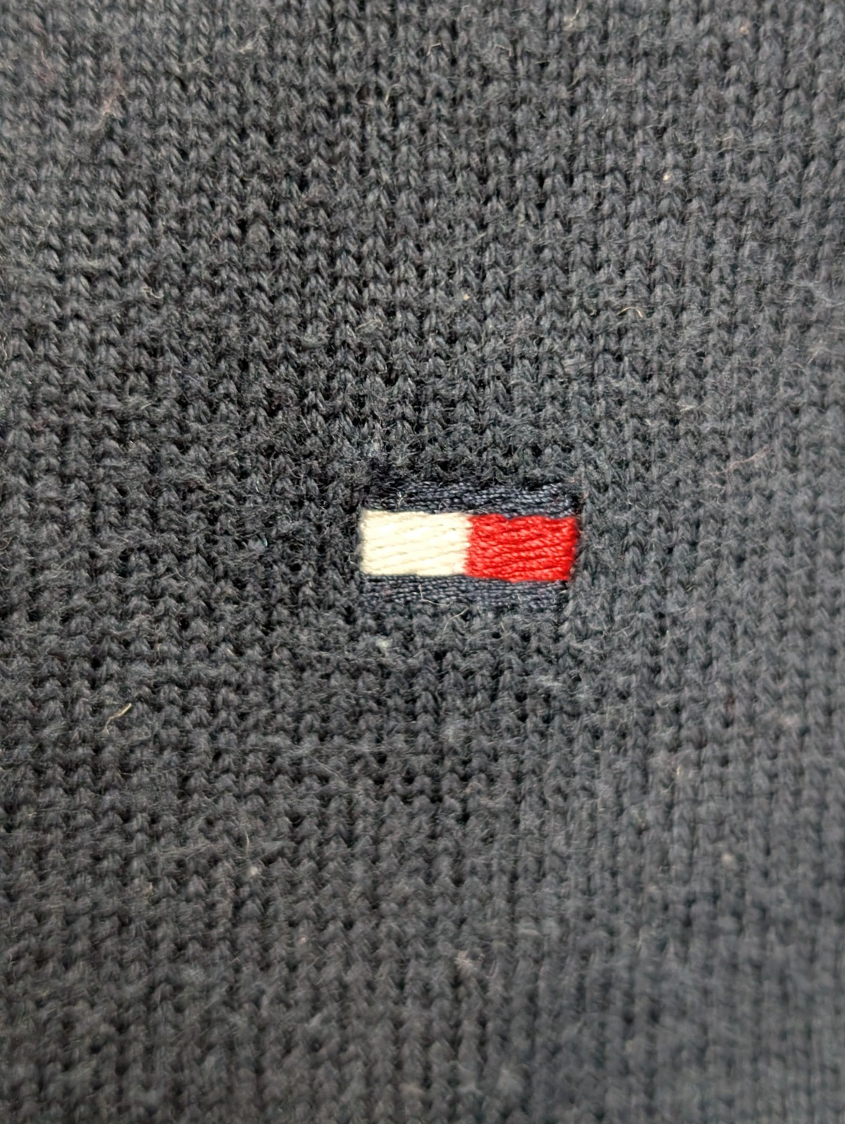 Pull Tommy Hilfiger - Col V - Bleu Marine - Premium Cotton - Taille M