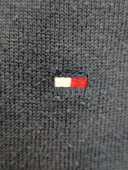 Pull Tommy Hilfiger - Col V - Bleu Marine - Premium Cotton - Taille M