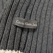 Pull Col Rond Calvin Klein Rouge & Bleu Marine Maille Gaufrée - Taille XL