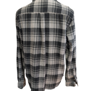 🌲 EDDIE BAUER L Flanelle Coton Stretch Carreaux Gris |297S