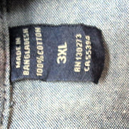 Chemise Wrangler Manche Courte Bleu Aspect Jean Taille 3XL Deux Poches
