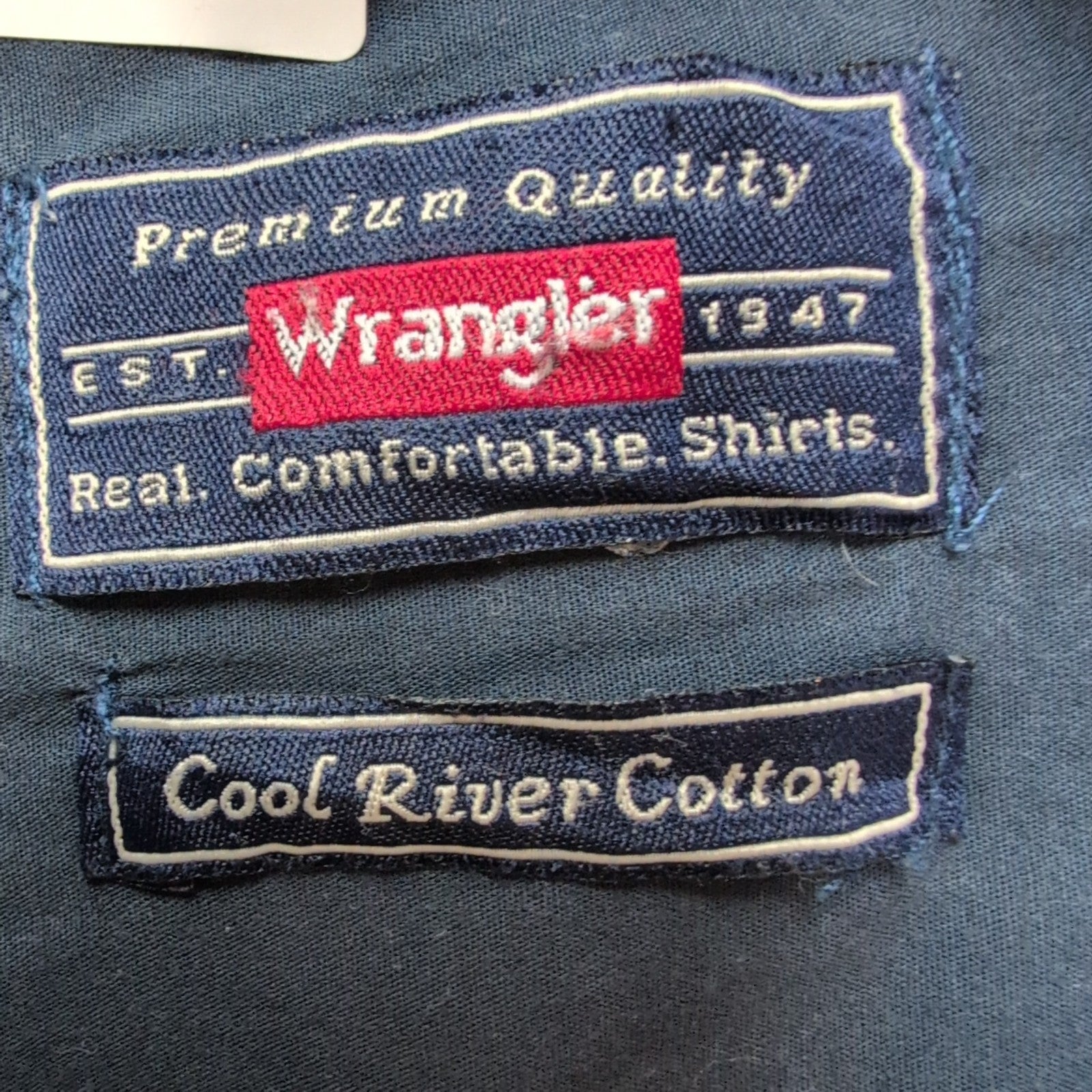 Chemise Wrangler Manche Courte Marron Clair Crème Bleu Carreaux Taille M