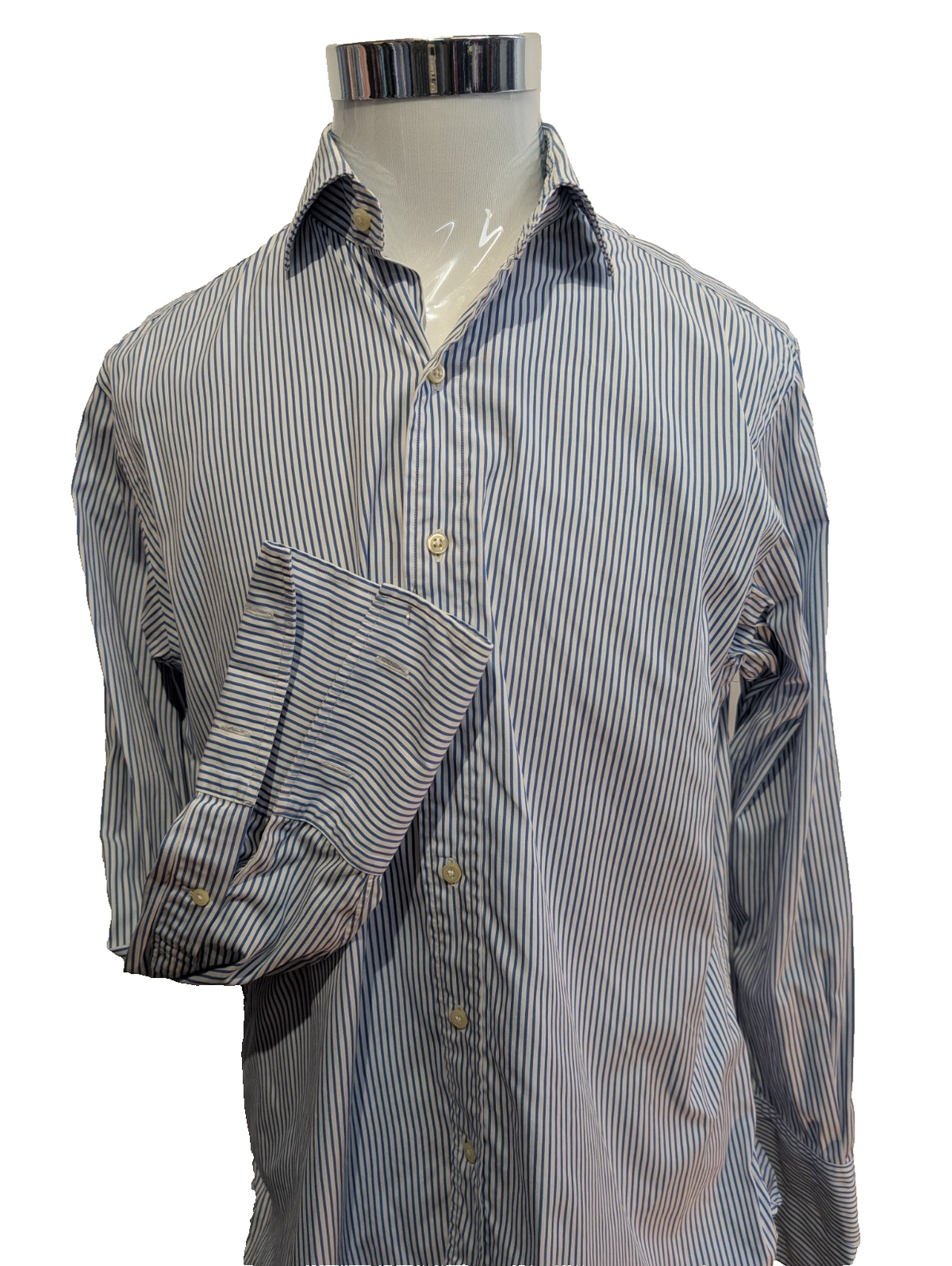 Chemise Polo Ralph Lauren Shirt L XL Regent Custom Fit Rayée Poignets Mousquetai