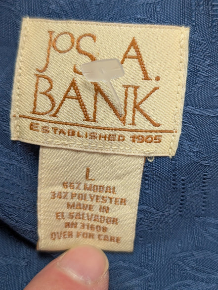 Chemise hawaïenne modal Jo S.A. Bank bleue manches courtes taille L #735
