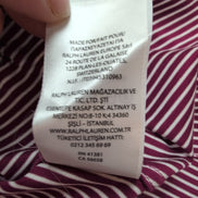 Chemise Polo Ralph Lauren Knit Dress Shirt M Bordeaux Rayures Stretch QR