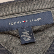 Pull Tommy Hilfiger Homme Col V Marine & Gris - 100% Coton - Taille M