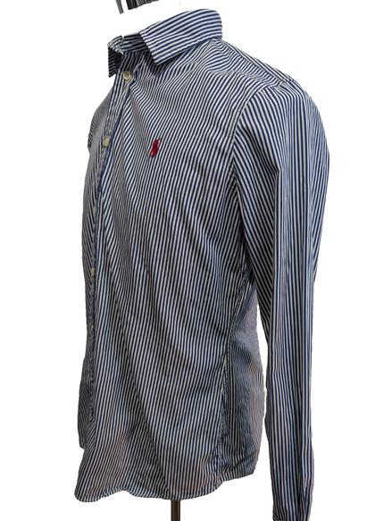 Chemise Polo Ralph Lauren bleue à rayures enfant Taille 12 L custom Fit