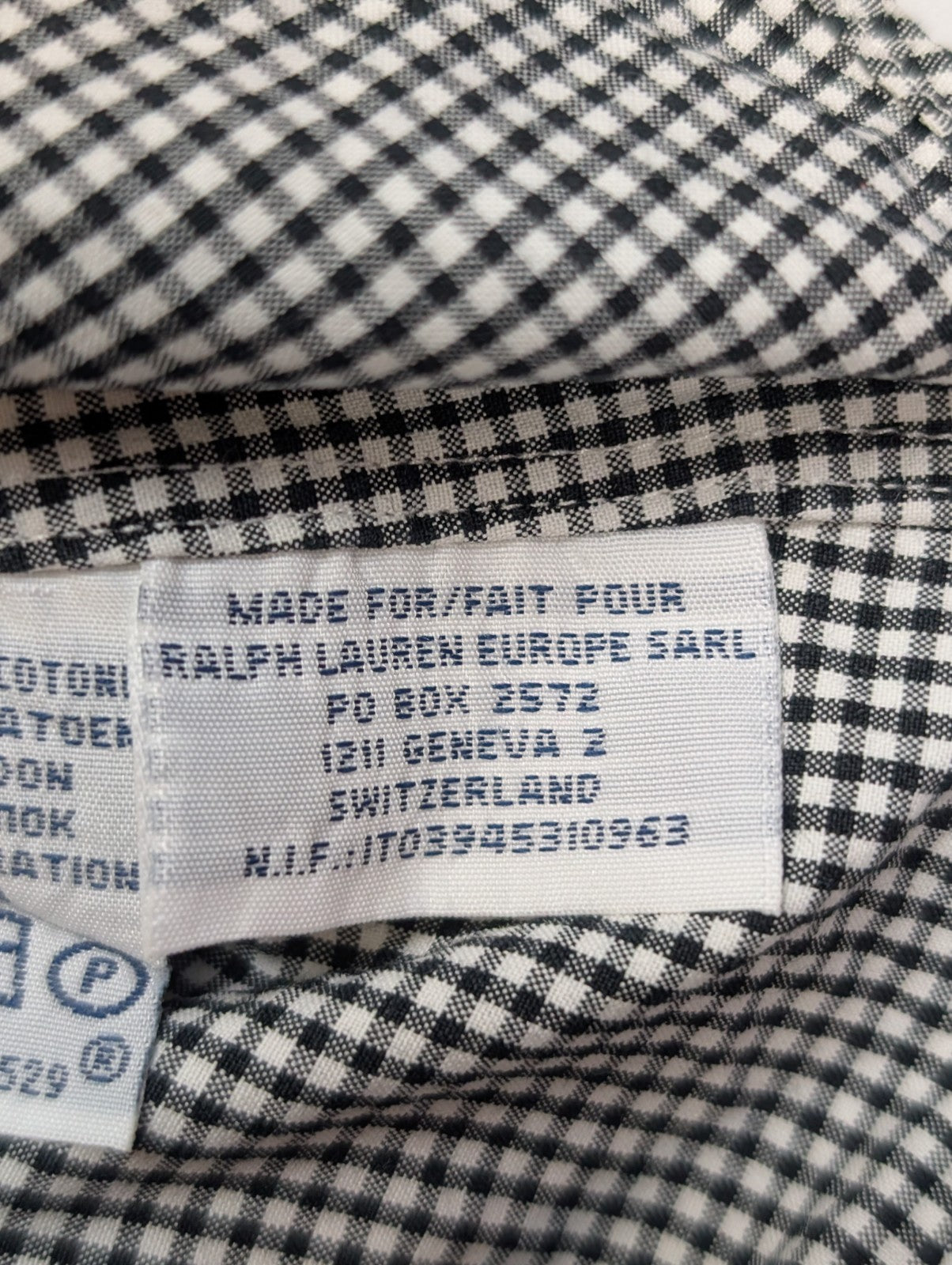 Chemise Polo Ralph Lauren Shirt L Custom Fit Carreaux Noir Button Down