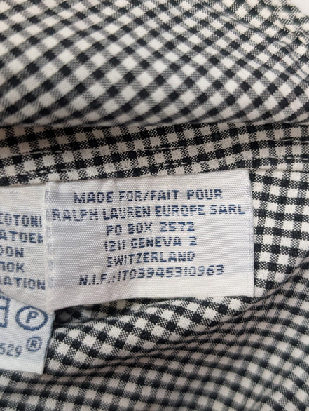 Chemise Polo Ralph Lauren Shirt L Custom Fit Carreaux Noir Button Down