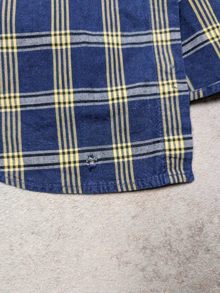 Chemise shirt Chaps Ralph Lauren L carreaux bleu jaune coton button down
