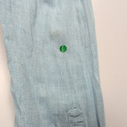 Chemise Penguin L Bleu Clair Uni Lin Coton Manches Retractables