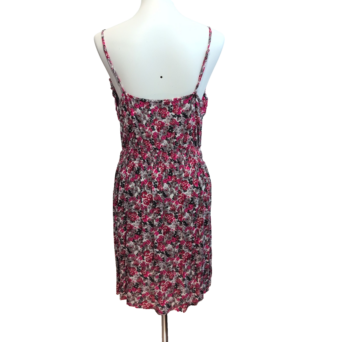 Robe d'été George Fleurie Rose Gris Bretelles Réglables Taille L