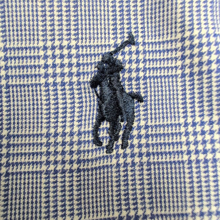 Chemise Ralph Lauren Yarmouth M/L Carreaux Bleu Button Down Shirt Coton