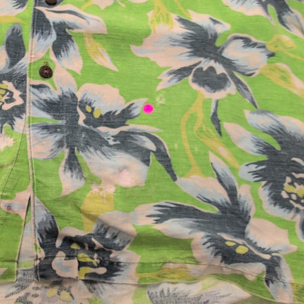 Chemise Hawaïenne Nautica 55% Lin 45% Rayonne Verte Taille L manches courtes