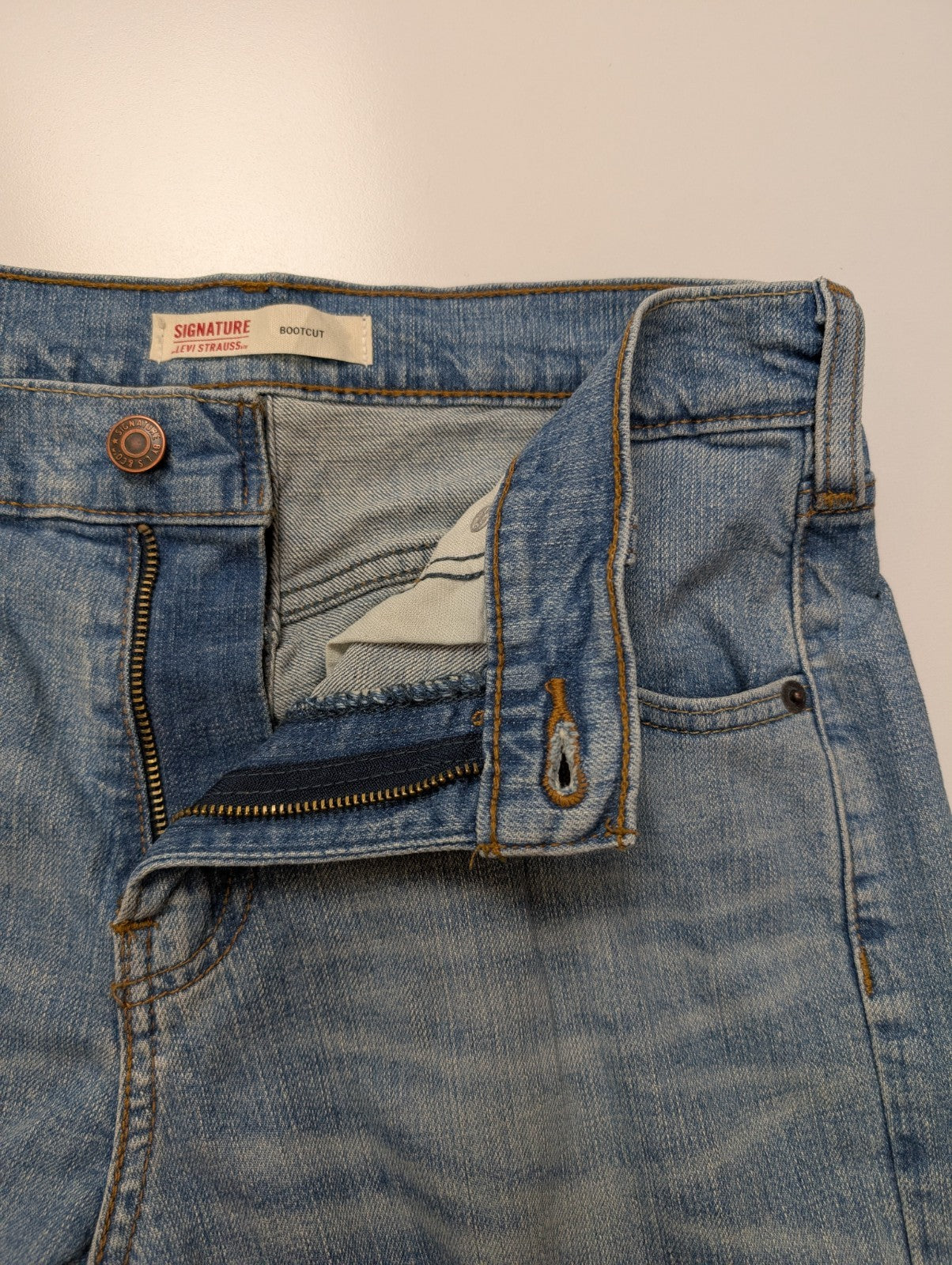 Jean Levi's Signature Bootcut Vintage Homme W29 L30 Bleu Clair Stretch Denim