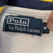 Pull Polo Ralph Lauren M Cricket Club Blanc Bleu Quart Zip 2 Poches