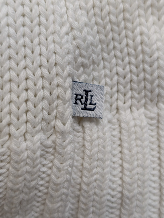 Gilet Zippé Lauren Ralph Lauren Femme Blanc 100% Coton à Capuche Taille L
