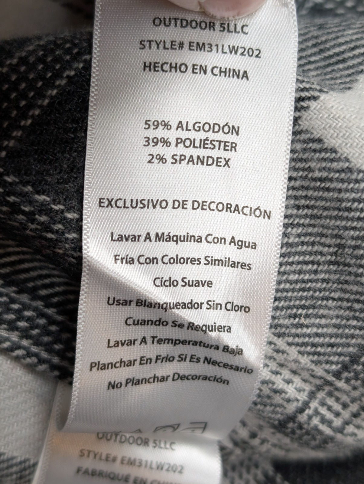 🌲 EDDIE BAUER L Flanelle Coton Stretch Carreaux Gris |297S