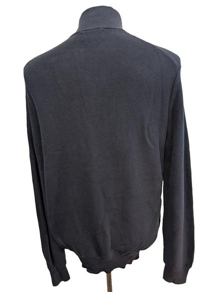 Pull POLO RALPH LAUREN Col Zippé 100% PIMA COTTON Bleu Marine Taille L Chic