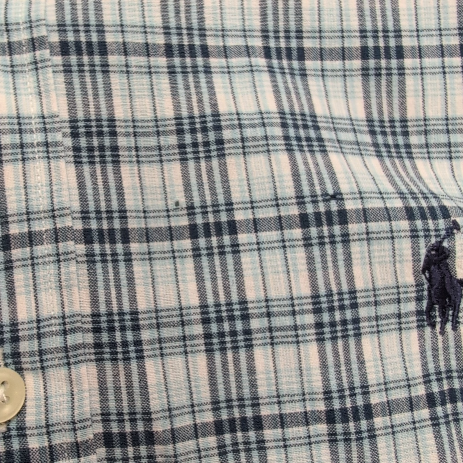 Chemise Ralph Lauren Classic Fit Homme M Vintage Bleu Carreaux Manches Courtes