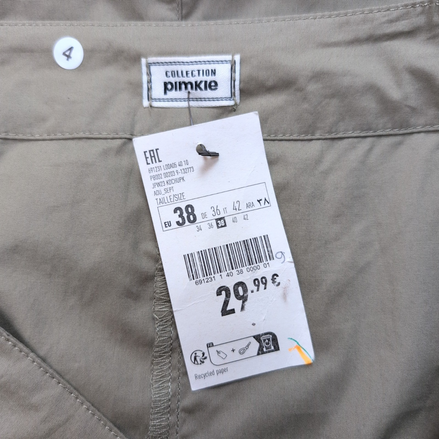 Jupe Femme T38 Pimkie Crème Coton Neuve Étiquette Poches Cargo