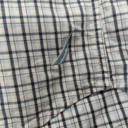 Chemise Nautica L Bleu Carreaux 100% Coton Logo Manches Courtes