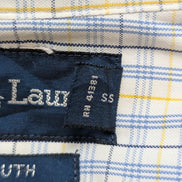 Chemise Polo Ralph Lauren Shirt Yarmouth XL XXL Pinpoint Oxford Jaune Bleu 