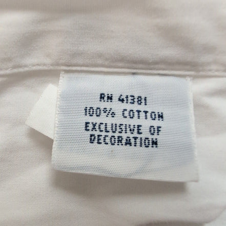 Chemise Ralph Lauren 3XL Tall Blanche Unie Logo Bleu Marine 100% Coton