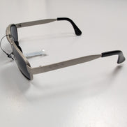 Lunettes de soleil Y2K Branche large Métal gris Rectangulaire Catégorie 3