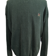 Pull Tommy Hilfiger vintage vert foncé écusson doré homme XL/XXL