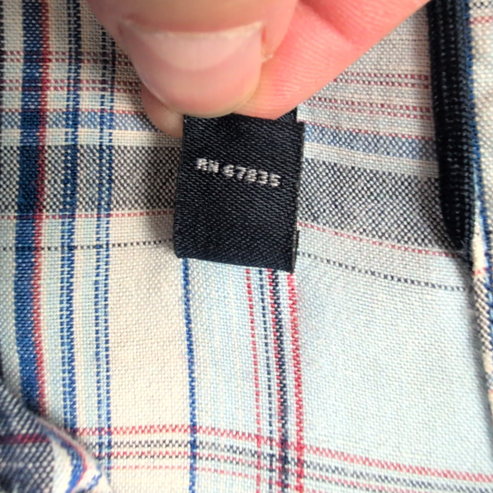 Chemise Nautica Lin Bleu À Carreaux Manche Courte Taille S