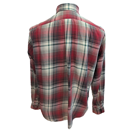 Chemise Ralph Lauren Flanelle Classic Fit L carreaux rouge vert manches longues