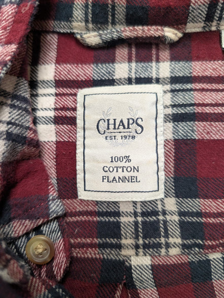 CHAPS Flanelle Bordeaux Marine XL Logo Brodé EE VINTAGE 100% Coton | 319S