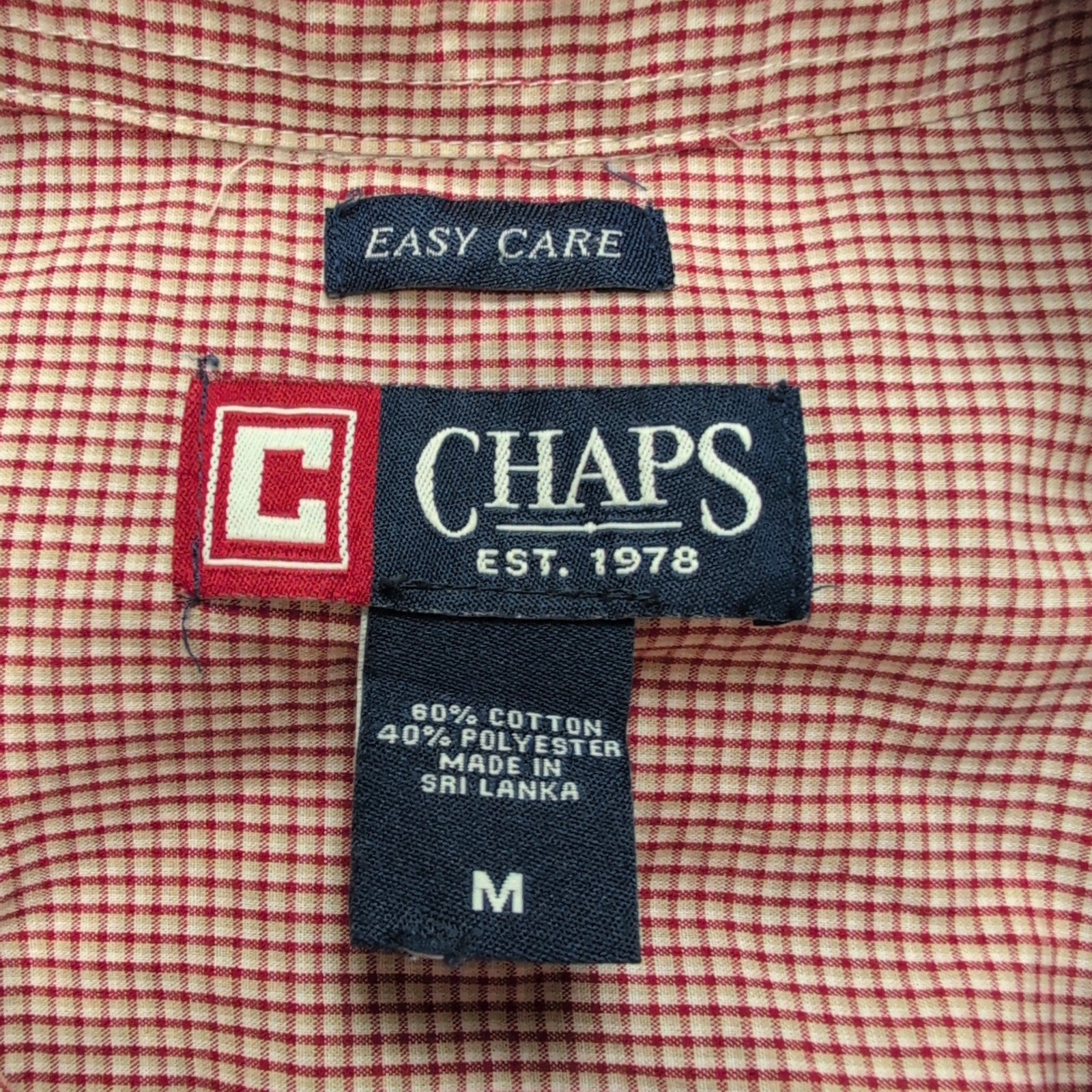 Chemise CHAPS rouge à carreaux manches courtes taille M #5e