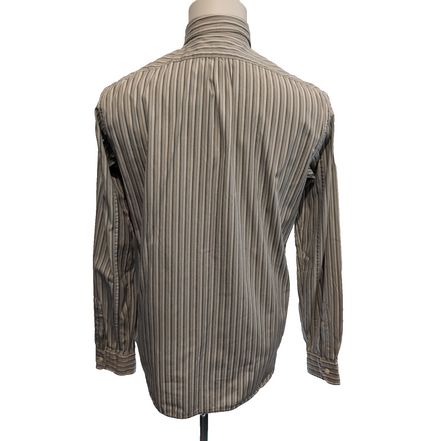 Chemise Polo Ralph Lauren S Vintage Marron Rayures Logo RPL Rare Coton