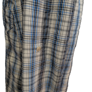 CHEMISE NYLON TECHNIQUE L.L. BEAN M (M) CARREAUX BLEU BLANC TREK