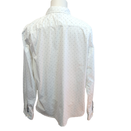 Chemise Wrangler Western Stretch Blanche à Motifs - Taille XL (Coupe Longue)