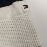 Pull Tommy Hilfiger Homme Col Rond Blanc à Rayures Marine - Taille 2XL / 3XL