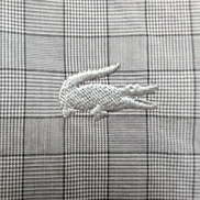 Chemise Lacoste 41 L Slim Fit Gris Carreaux Logo Brodé manches longues
