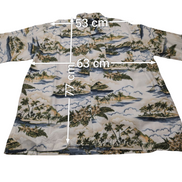 Chemise hawaïenne viscose et coton manches îles et palmiers courtes taille XL