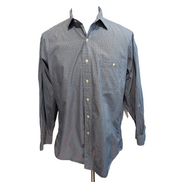 Chemise Brooks Brothers M/L Bleu Foncé Carreaux Coton Poche Boutonnée