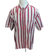 Chemise Bugle Boy Classics XL Rayures Rouge Bleu 100% Coton Vintage