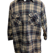 Veste Surchemise Matelassée Carreaux Beige Crème Marron XL Chaud 🔥|2575